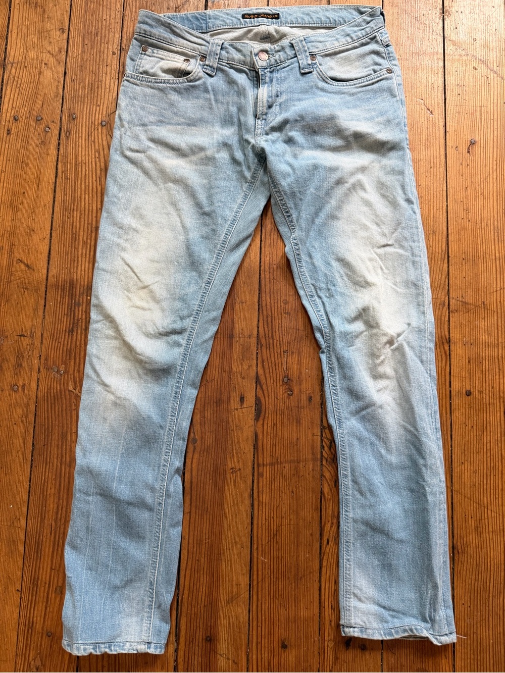 Nudie Jeans Men's Slim Straight Light Wash Organic Cotton W29 L34